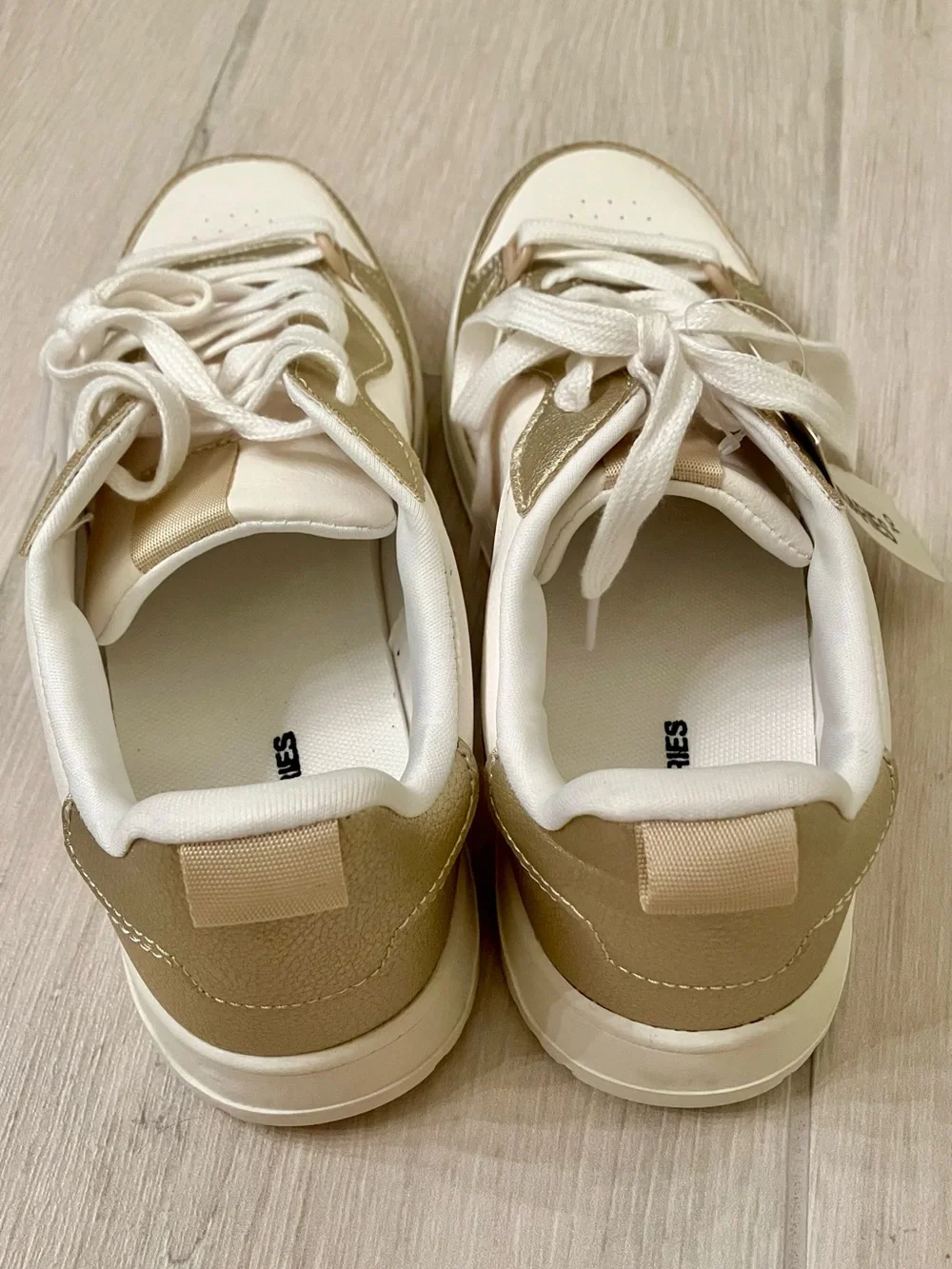 No Boundaries Gold and Cream Sneakers